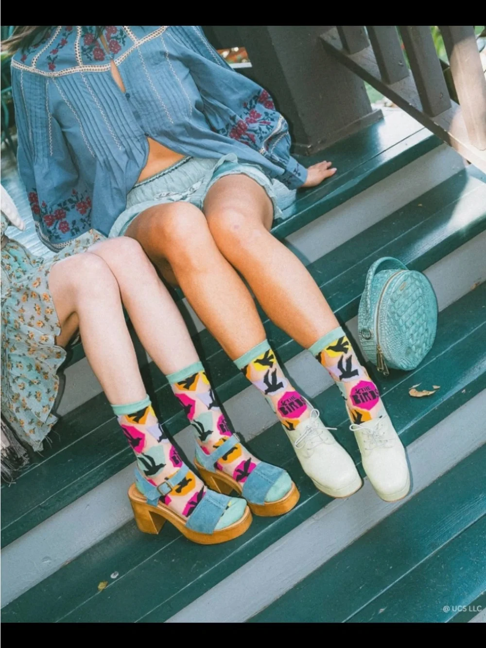 Sock Candy Hitchcock “The Birds” Sheer Crew Sock. Price firm.